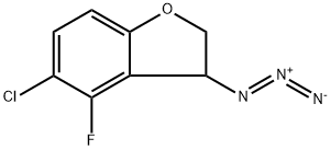 Benzofuran, 3-azido-5-chloro-4-fluoro-2,3-dihydro- 化学構造式