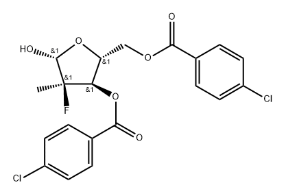 (2R)-2-DEOXY-2-FLUORO-2-METHYL-D-ERYTHRO-PENTONIC ACID-GAMMA-LACTONE 3,5-BIS(4-CHLOROBENZOATE) Struktur