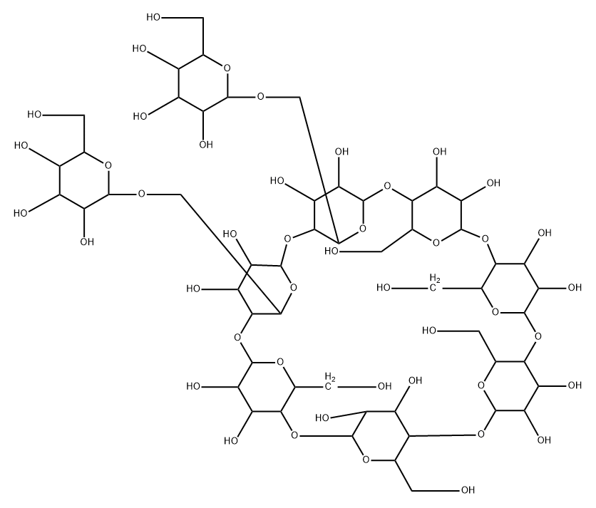 6(1),6(2)-di-O-(alpha-glucopyranosyl)cyclomaltoheptaose,129450-59-5,结构式