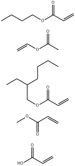 2-Propenoic acid, polymer with butyl 2-propenoate, ethenyl acetate, 2-ethylhexyl 2-propenoate and methyl 2-propenoate Structure