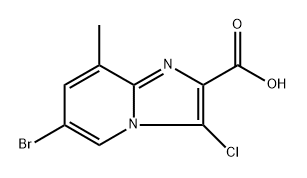 6-bromo-3-chloro-8-methylimidazo[1,2-a]pyridine-2-carboxylic acid,1296224-98-0,结构式