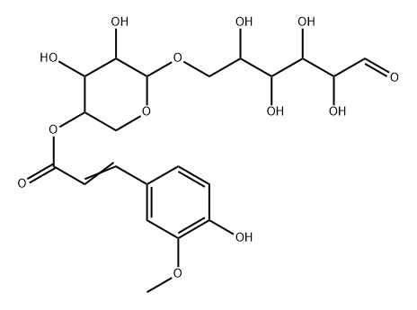 O-(4-O-feruloyl-alpha-xylopyranosyl)-(1-6)-glucopyranose 结构式