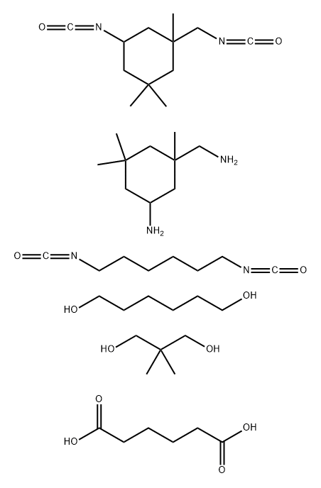 Hexanedioic acid, polymer with 5-amino-1,3,3-trimethylcyclohexanemethanamine, 1,6-diisocyanatohexane, 2,2-dimethyl-1,3-propanediol, 1,6-hexanediol and 5-isocyanato-1-(isocyanatomethyl) -1,3,3-trimethylcyclohexane 结构式