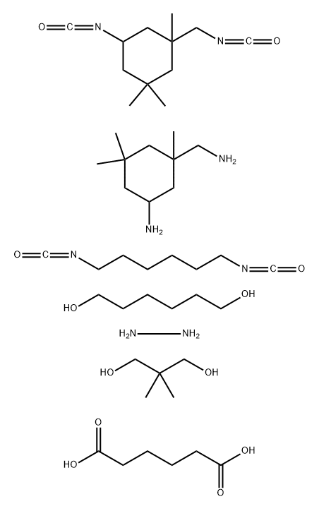 Hexanedioic acid, polymer with 5-amino-1,3,3-trimethylcyclohexanemethanamine, 1,6-diisocyanatohexane, 2,2-dimethyl-1,3-propanediol, 1,6-hexanediol, hydrazine and 5-isocyanato-1-(isocyanatomethyl) -1,3,3-trimethylcyclohexane 结构式