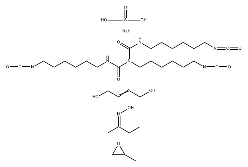 129783-39-7 Sulfurous acid, monosodium salt, polymer with 2-butene-1,4-diol, methyloxirane and N,N',2-tris(6-isocyanatohexyl)imidodicarbonic diamide, Me Et ketone oxime-blocked