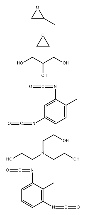 Ethanol, 2,2',2''-nitrilotris-, polymer with 1,3-diisocyanato-2-methylbenzene, 2,4-diisocyanato-1-methylbenzene and methyloxirane polymer with oxirane ether with 1,2,3-propanetriol (3:1) 化学構造式