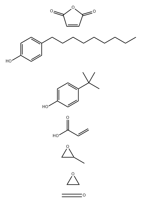 2-Propenoic acid, polymer with 4-(1,1-dimethylethyl)phenol, formaldehyde, 2,5-furandione, methyloxirane, 4-nonylphenol and oxirane 化学構造式