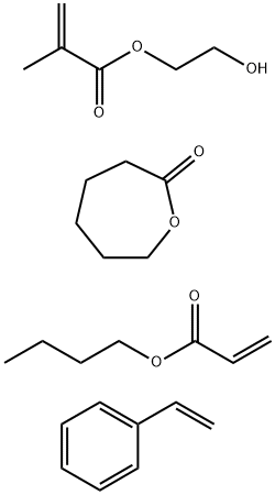 2-Methyl-2-propenoic acid 2-hydroxyethyl ester polymer with butyl 2-propenoate, ethenyl- benzene and 2-oxepanone, graft 结构式