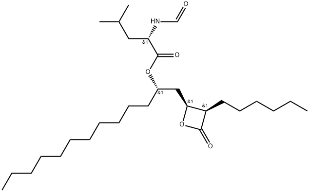 L-Leucine, N-formyl-, 1-[(3-hexyl-4-oxo-2-oxetanyl)methyl]dodecyl ester, [2S-[2α(R*),3α]]- (9CI)|奥利司他杂质10(奥利司他(S,S,S,R)异构体)