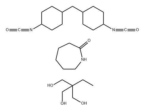 1,3-Propanediol, 2-ethyl-2-(hydroxymethyl)-, polymer with 1,1-methylenebis4-isocyanatocyclohexane, caprolactam-blocked 化学構造式