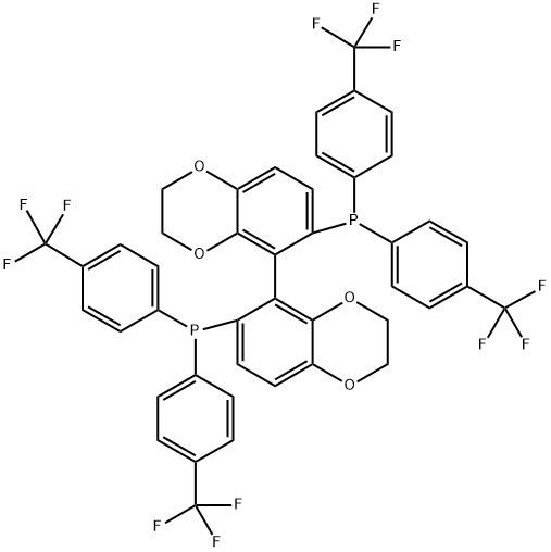 1,1'-[(5R)-2,2',3,3'-四氢[5,5'-联-1,4-苯并二噁烷]-6,6'-二基]双[1,1-双[4-(三氟甲基)苯基]膦,1306747-76-1,结构式