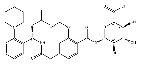 Repaglinide Acyl-β-D-glucuronide 化学構造式
