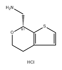 (R)-(5,7-二氢-4H-噻吩并[2,3-C]吡喃-7-基)甲胺盐酸盐 结构式