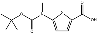 5-N-叔丁氧羰基-5-N-甲基氨基-2-噻吩甲酸, 131052-68-1, 结构式