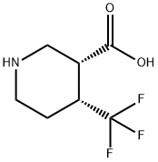(3R,4R)-4-(trifluoromethyl)piperidine-3-carboxylic acid 化学構造式