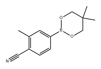 4-(5,5-dimethyl-1,3,2-dioxaborinan-2-yl)-2-methylbenzonitrile,1310949-98-4,结构式