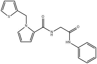 N-(2-oxo-2-(phenylamino)ethyl)-1-(thiophen-2-ylmethyl)-1H-pyrrole-2-carboxamideN-(2-oxo-2-(benzeneamino-)ethyl)-1-(Thien-2-ylmethyl)-1H-pyrrole-2-carboxylic acid amide 结构式
