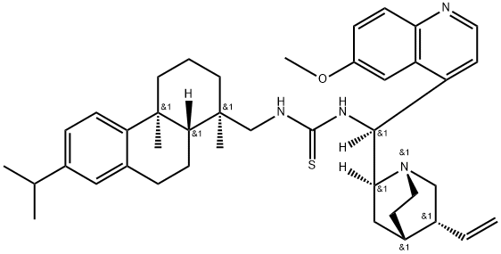 N-(8Α,9S)-6'-METHOXYCINCHONAN-9-YL]-N'-[[(1R,4AS,10AR)-1,2,3,4,4A,9,10,10A-OCTAHYDRO-1,4A-DIMETHYL-7-(1-METHYLETHYL)-1-PHENANTHRENYL]METHYL]-THIOUREA,1311961-50-8,结构式