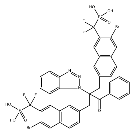 Phosphonic acid, P,P'-[[2-(1H-benzotriazol-1-yl)-2-benzoyl-1,3-propanediyl]bis[(3-bromo-7,2-naphthalenediyl)(difluoromethylene)]]bis- Structure