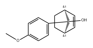 (1β,4β,7-syn)-7-(4-メトキシフェニル)ビシクロ[2.2.1]ヘプタ-2-エン-7-オール 化学構造式