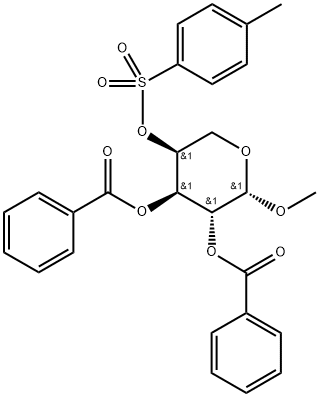 Methyl 2-O,3-O-dibenzoyl-4-O-(p-tolylsulfonyl)-β-L-arabinopyranoside Struktur