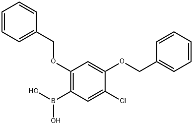 B-[5-Chloro-2,4-bis(phenylmethoxy)phenyl]boronic acid 化学構造式