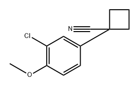 1-(3-chloro-4-methoxyphenyl)cyclobutane-1-carbonitrile 结构式