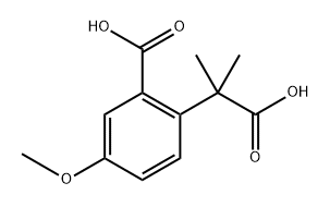 Benzeneacetic acid, 2-carboxy-4-methoxy-α,α-dimethyl- 化学構造式