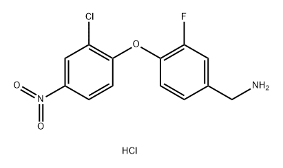 [4-(2-chloro-4-nitrophenoxy)-3-fluorophenyl]methanamine hydrochloride Structure