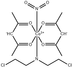 nitro-bis(2,4-pentanedionato)(bis(2-chloroethyl)amine)cobalt(III) 结构式