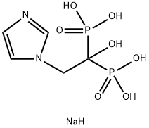 Phosphonic acid, P,P'-[1-hydroxy-2-(1H-imidazol-1-yl)ethylidene]bis-, sodium salt (1:2) Struktur