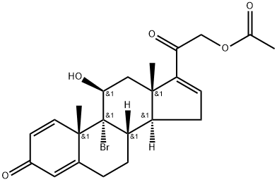 Pregna-1,4,16-triene-3,20-dione, 21-(acetyloxy)-9-bromo-11-hydroxy-, (11β)- Struktur