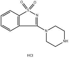 3-(哌嗪-1-基)苯并[D]异噻唑1,1-二氧化物盐酸盐 结构式