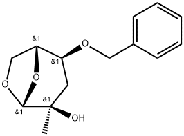 .beta.-D-ribo-Hexopyranose, 1,6-anhydro-3-deoxy-2-C-methyl-4-O-(phenylmethyl)-,131938-11-9,结构式