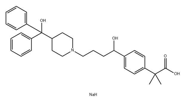 Benzeneacetic acid, 4-[1-hydroxy-4-[4-(hydroxydiphenylmethyl)-1-piperidinyl]butyl]-α,α-dimethyl-, sodium salt (1:1)