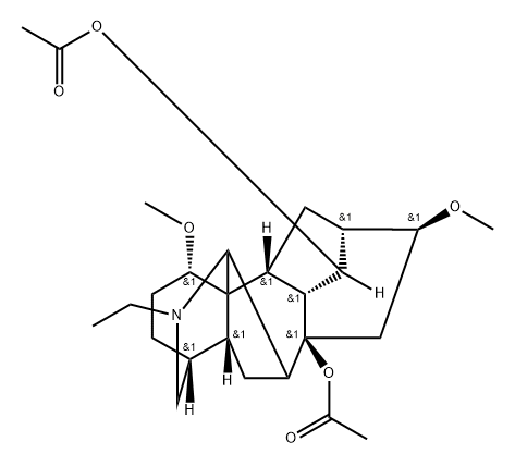 8-乙酰嘟拉乌头原碱, 132160-38-4, 结构式