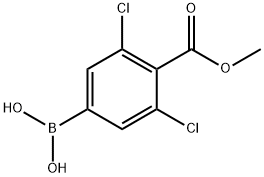 (3,5-二氯-4-(甲氧基羰基)苯基)硼酸,1321613-48-2,结构式