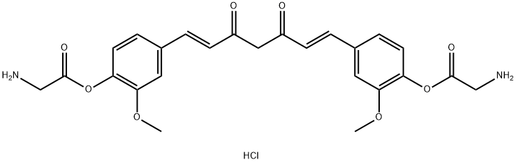 Di-O-glycinoylcurcumin Dihydrochloride, 1322544-82-0, 结构式