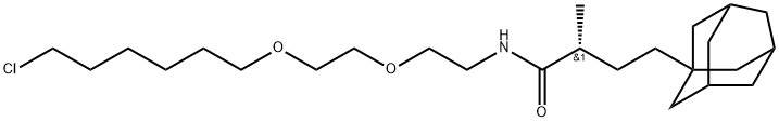 Tricyclo[3.3.1.13,7]decane-1-butanamide, N-[2-[2-[(6-chlorohexyl)oxy]ethoxy]ethyl]-α-methyl-, (αR)- 化学構造式