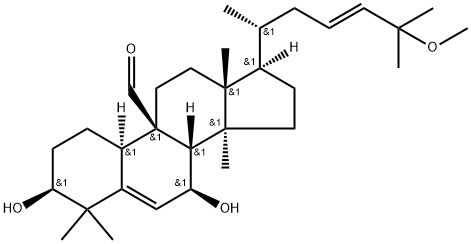 3β,7β-Dihydroxy-25-methoxycucurbita-5,23-dien-19-al, 132587-67-8, 结构式