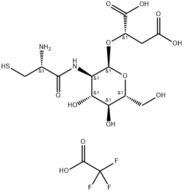 Butanedioic acid, 2-[[2-[[(2R)-2-amino-3-mercapto-1-oxopropyl]amino]-2-deoxy-α-D-glucopyranosyl]oxy]-, (2S)-, 2,2,2-trifluoroacetate (1:1),1326706-27-7,结构式