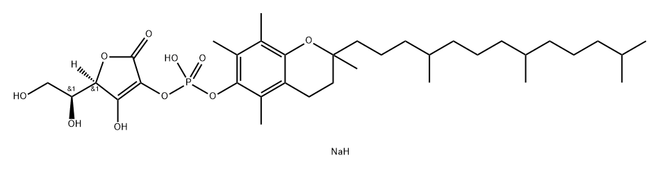 L-Ascorbic acid DL-alpha-tocopherol phosphoric diester sodium salt 结构式