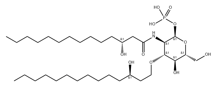 2-deoxy-2-(3-hydroxytetradecanamido)-3-O-(3-hydroxytetradecanyl)glucopyranosyl dihydrogen phosphate Structure