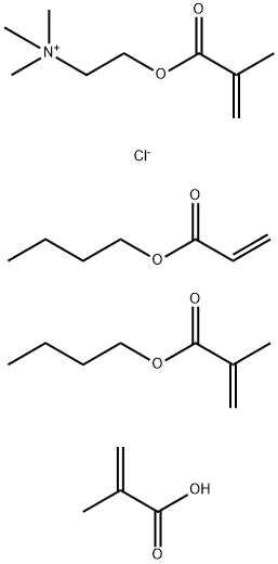 Ethanaminium, N,N,N-trimethyl-2-(2-methyl-1-oxo-2-propenyl)oxy-, chloride, polymer with butyl 2-methyl-2-propenoate, butyl 2-propenoate and 2-methyl-2-propenoic acid Structure