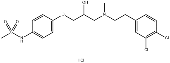 N-[4-[3-[[2-(3,4-二氯苯基)乙基]甲基氨基]-2-羟基丙氧基]苯基]甲磺酰胺盐酸盐, 133229-11-5, 结构式