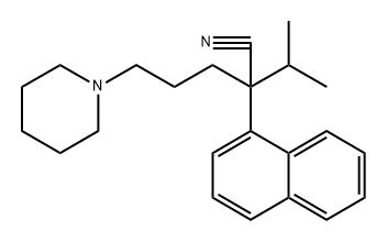 α-Isopropyl-α-(1-naphtyl)-1-piperidinevaleronitrile Structure