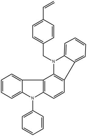 12-[(4-Ethenylphenyl)methyl]-5,12-dihydro-5-phenylindolo[3,2-a]carbazole|12-[(4-乙烯基苯基)甲基]-5,12-二氢-5-苯基吲哚[3,2-A]咔唑