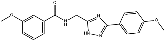 3-Methoxy-N-[[3-(4-methoxyphenyl)-1H-1,2,4-triazol-5-yl]methyl]benzamide Struktur