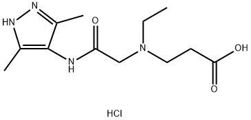 3-({[(3,5-Dimethyl-1H-pyrazol-4-yl)carbamoyl]methyl}(ethyl)amino)propanoic acid hydrochloride Structure