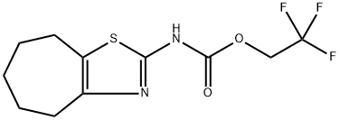 2,2,2-三氟乙基(5,6,7,8-四氢-4H-环庚[D]噻唑-2-基)氨基甲酸酯, 1333827-60-3, 结构式